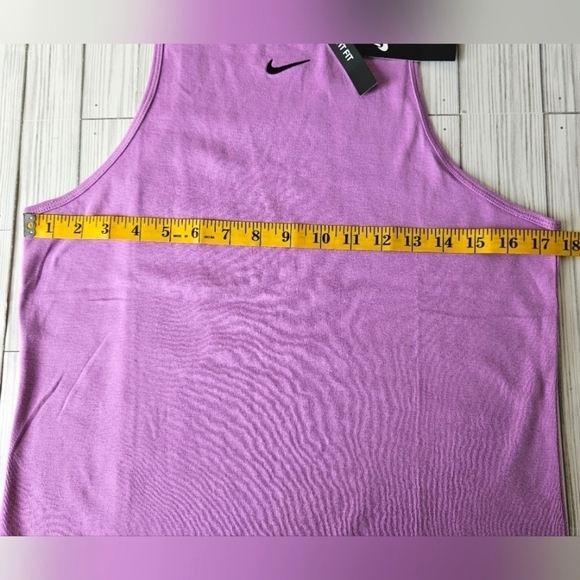 Nike Essential High Neck Tank Top in Violet Shock and Black Size Large NWT - Picture 9 of 11
